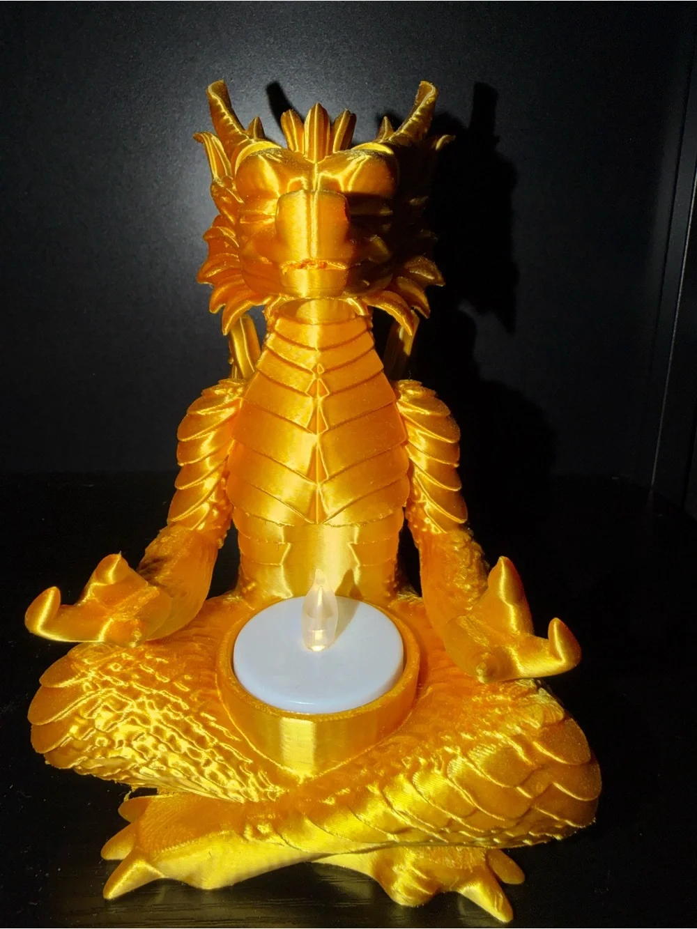 Golden Dragon Tealight Holder - Gold Home Accent